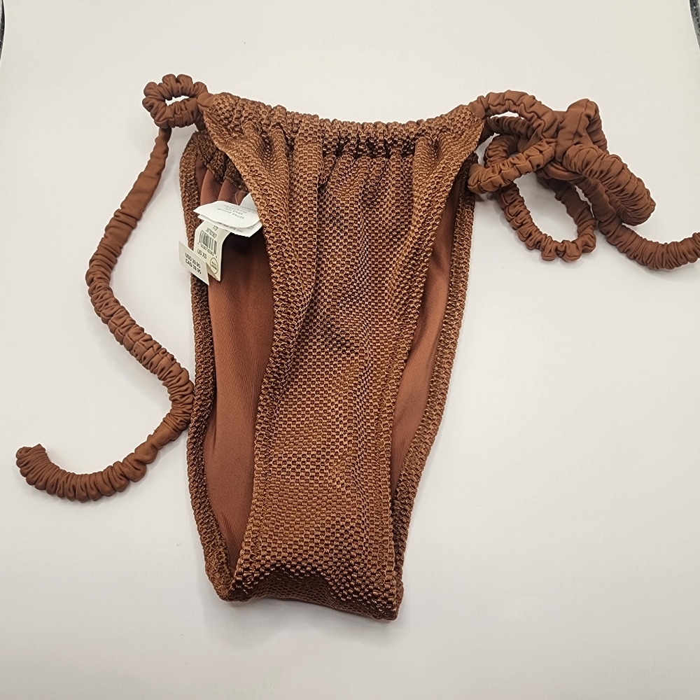 Aerie Brown‎ Tie Waist Cheekiest Bikini Bottom Nwt Size Xs